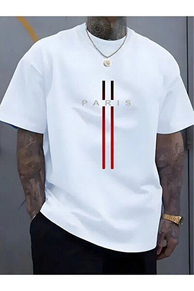 LOTS MODA Ανδρικό μοντέρνο μπλουζάκι με στρογγυλή λαιμόκοψη, 100% πλεκτό ύφασ...