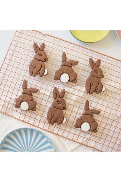 Hobist قالب كوكي أرنب لطيف مزدوج