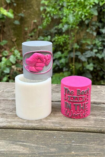 rufus concept Babalar Günü Silindir Silikon Mum Kalıbı