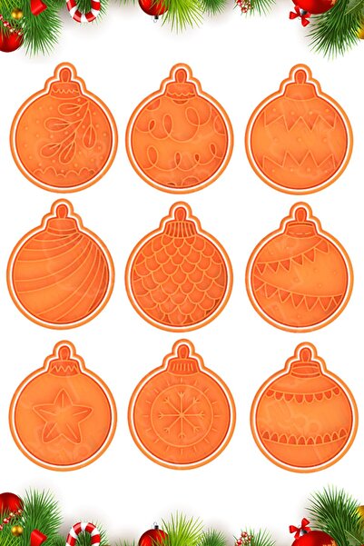 Hobist كوكيز عيد الميلاد - 9 أنماط مختلفة على شكل زخرفة شجرة الصنوبر