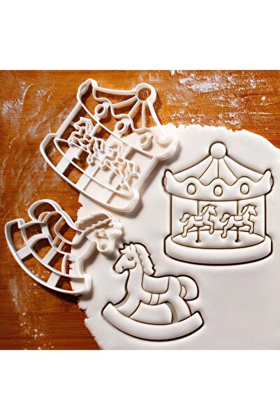 Hobist قالب بسكويت دائري وحصان هزاز وقالب لب السكر