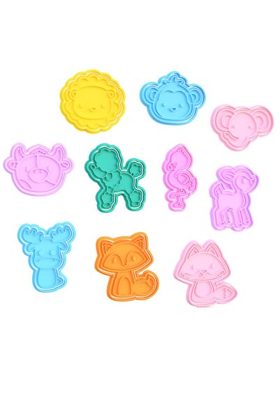 Hobist الأسد القرد الفيل فلامنغو الغزلان الثور 10 قوالب كوكي الحيوانات المختل...