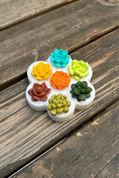 rufus concept Kaktüs Mini Yedili Silikon Mum Kalıbı