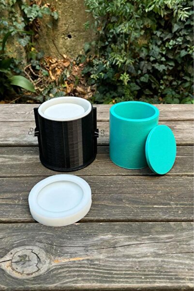 rufus concept Pyksis 3 Dairesel Kapaklı Kasnaklı Silikon Kap Kalıbı