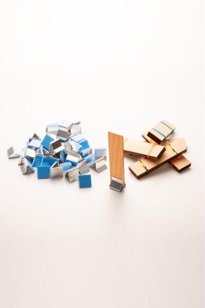 rufus concept Ahşap Mum Fitili Yapışkanlı Sehpa - 50 Adet ( 20mm X 75mm X 0,5mm )