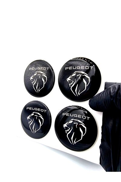 BsElektronik ملصق بيجو ديزاين دروب أسود لمحور عجلة بيجو 5.5 سم متوافق