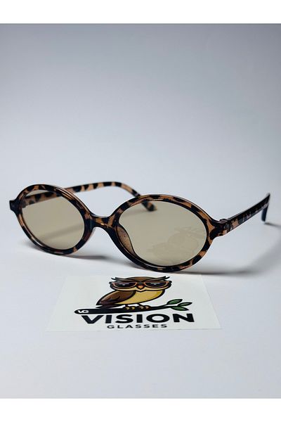 VG VISION GLASSES Megan Leopard Women's Brown Sunglasses