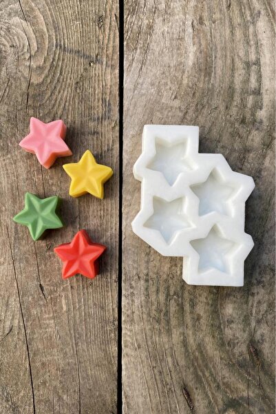 rufus concept Yıldız Mini Dörtlü Mum Kalıbı ( Silikon ) 1 Adet