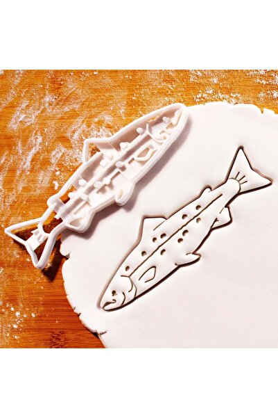 Hobist قالب كوكي سمك السلمون المرقط وقالب لب السكر