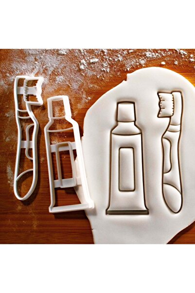 Hobist معجون أسنان وفرشاة أسنان قالب كوكي ومجموعة قالب لب السكر