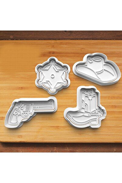 Hobist رعاة البقر شارة الأحذية بندقية قبعة قالب الكعكة وقالب لب السكر