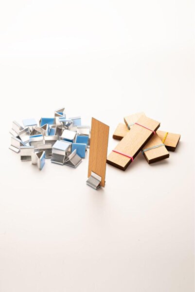 rufus concept Ahşap Mum Fitili + Yapışkanlı Sehpa - 30 Adet ( 25mm x 75mm x 0...