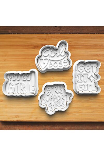 Hobist مجموعة حفلات البنات مكونة من 4 قوالب بسكويت وقوالب عجينة السكر