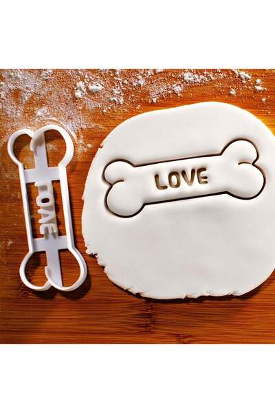 Hobist قالب كوكي مكتوب عليه حب على شكل عظمة وقالب لب السكر