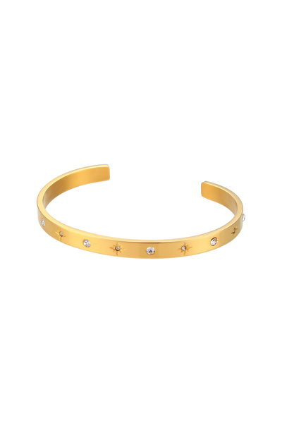 Choice B0274 سوار مطلي بالذهب عيار 18 قيراطًا مقاوم للماء والتآكل مرصع بالزرك...