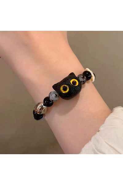 Choice E Matching Bracelets Couples Women Men Luminous Cute Cat Friendship Bracelete Black White Cat Head .