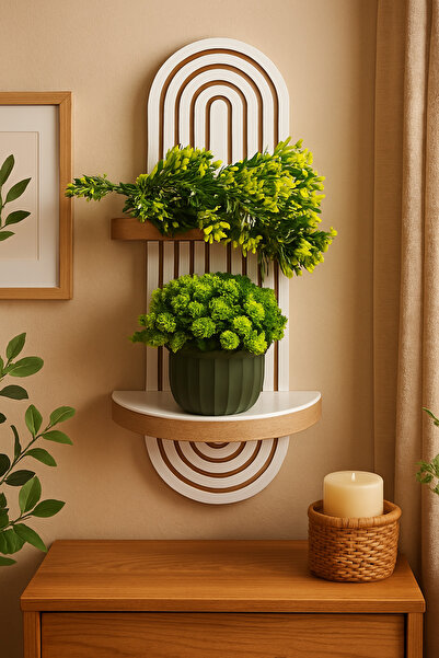moka park avm Arya dekoratif duvar rafı balkon dekor rafı mdf beyaz 70*20 cm