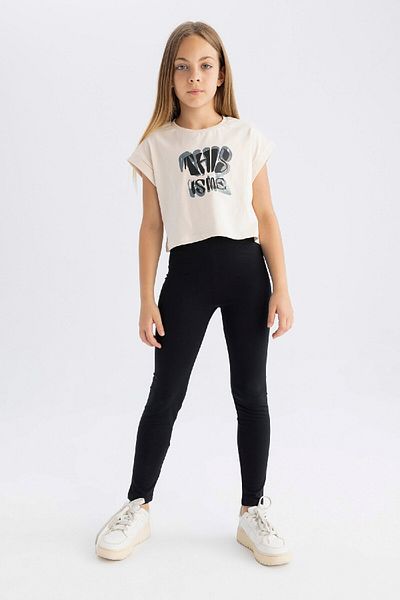 DeFacto Girl's Long Length Black Basic Plain Tights 3129375