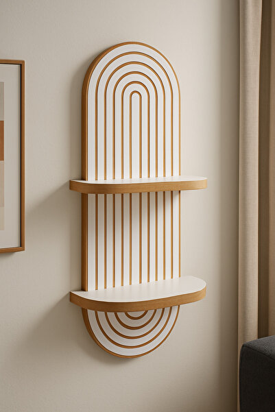 moka park avm Arya dekoratif duvar rafı balkon dekor rafı mdf beyaz 70*20 cm