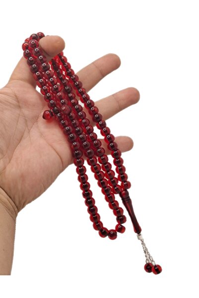 Han Ticarethane Red Color 99 Powder Amber Prayer Beads