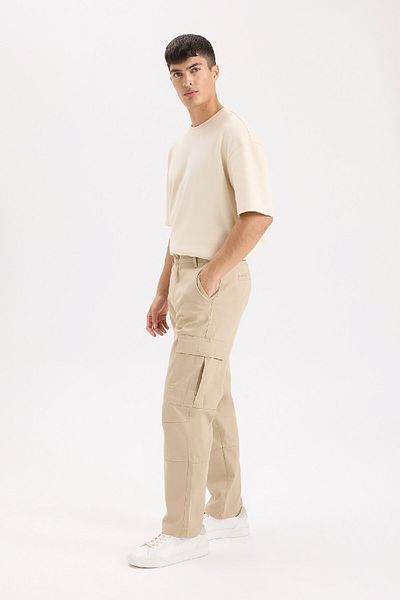 DeFacto Παντελόνι Gabardine Wide Leg Cargo Pocket ίσιο πόδι C9160ax24au