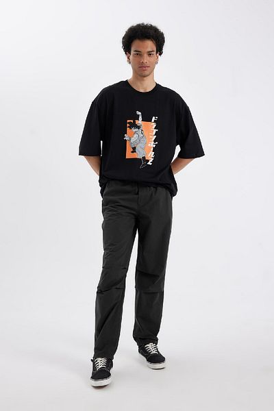 DeFacto Anthracite Summer Jogger, Loose Relaxed Cut Trousers C9151A