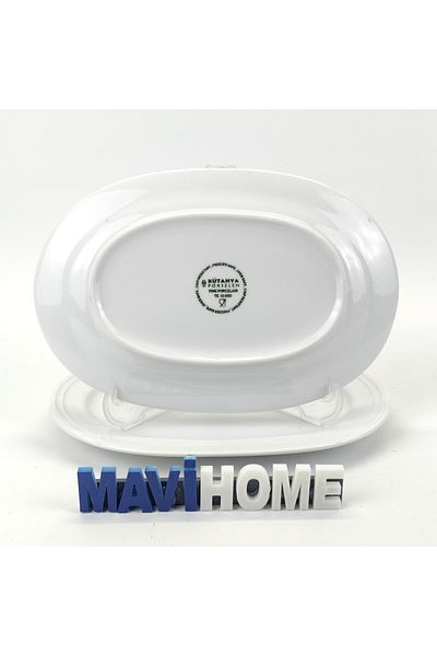MAViHOME 22 X 15 cm Oval Porcelain White Boat Plate 2 Liters
