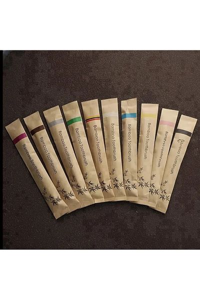 Bamboo 2Pcs Bamboo Healthy Toothbrush Vegan Toothbrush Bamboo Healthy Teeth
