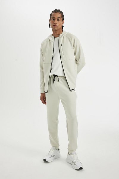 DeFacto Fit Slim Fit Slim Fit με κουκούλα Skuba Diver Φούτερ με φερμουάρ A6956ax24au