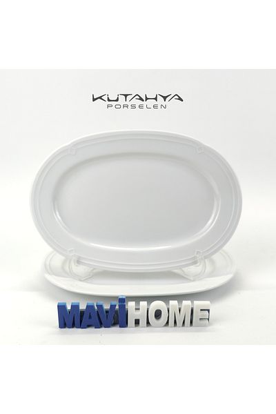 MAViHOME 22 X 15 cm Oval Porcelain White Boat Plate 2 Liters