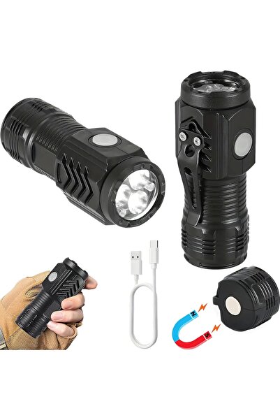 Motiva Yeni 5 Fonksiyonlu Üç Led El Feneri Güçlü Işık Manyetik Onarım Işığı T...