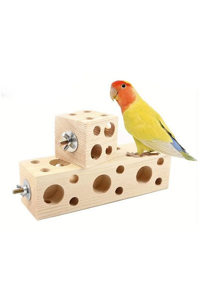 Alyones Set of 2 Natural Pine Bird Chewing Toy - Parrot Beak Care Set