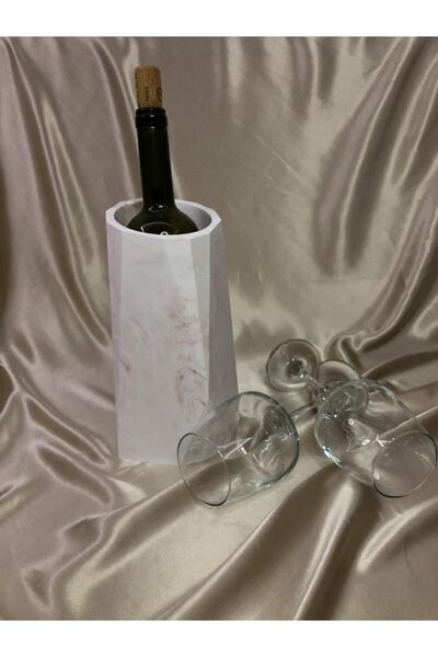 Vela Anatolia Kahverengi Mermer Desenli Şaraplık, Şarap Soğutucu, Vazo