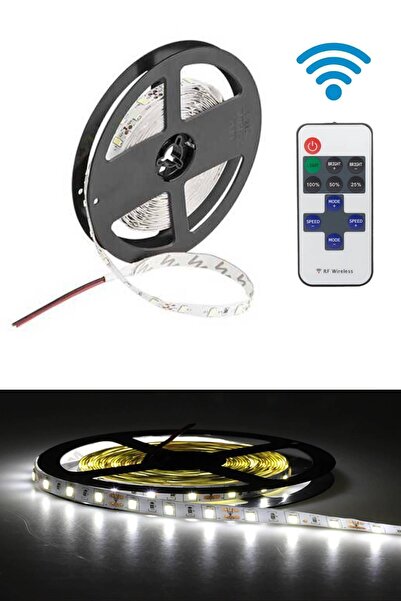 Sanctum Kumandalı Şerit Led Beyaz 5 Metre 12V Adaptörlü