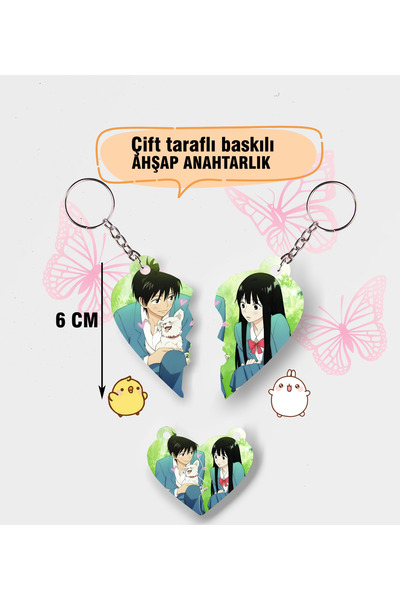 Akumastik Kimi ni Todoke Kalpli Çift Anahtarlığı - İkili anahtarlık - Anime a...