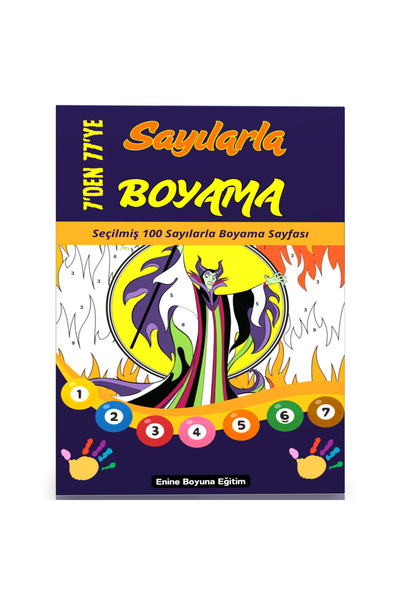 Enine Boyuna Eğitim Coloring Book with Numbers from 7 to 77 (100 Pages Spiral...