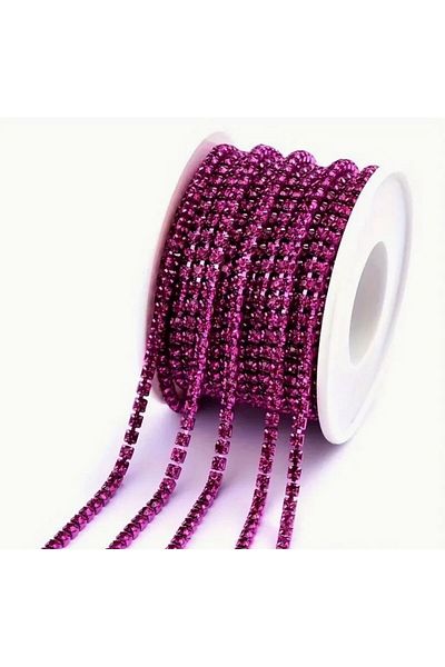 PASAMİA Fuchsia Color Ribbon Chain 1 Meter