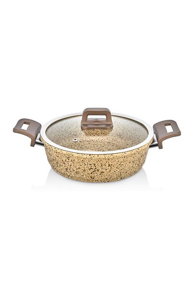FİTHOME 26 cm Granite Cast Iron Pans and Pots Set Fireproof Jabber