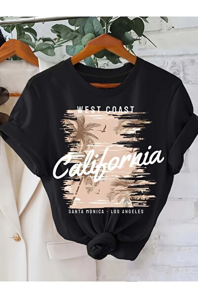 LAND MODA Tricou grafic West Coast California pentru femei, tricou confortabi...
