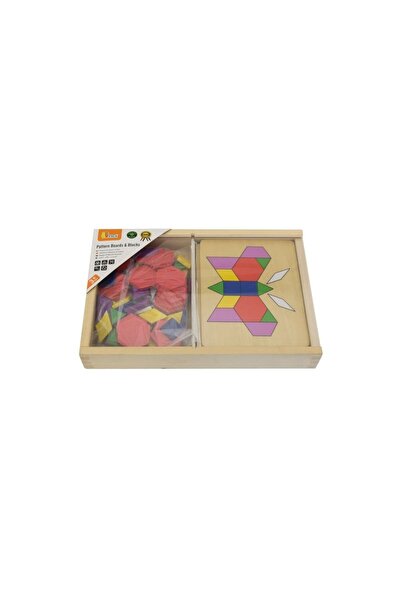 Viga Set mozaic Tangram din lemn cu modele, Viga