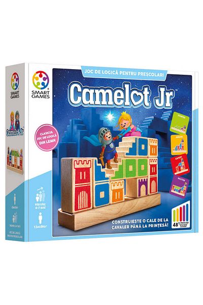 Smart Games - Camelot Jr., logic game with 48 challenges, 4+ years, Romanian lb. edition