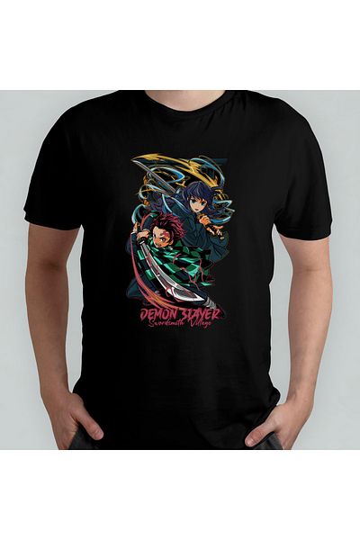 Pixxa Demon Slayer Kimetsu No Yaiba Unisex 100% βαμβακερό μπλουζάκι με λαιμόκοψη μοντέλο 9