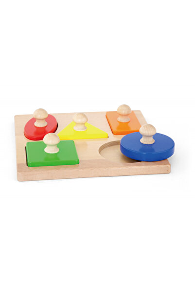 Viga Puzzle Montessori cu manere, Forme geometrice, Viga