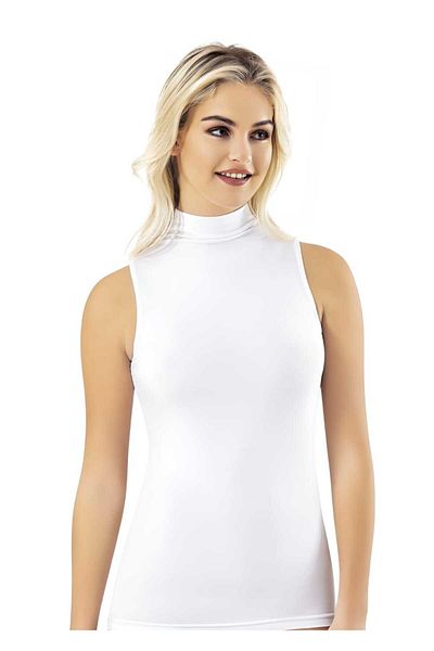 Tezzgelsin Women's 3-Piece Zero Sleeve Turtleneck Modal Tank Top