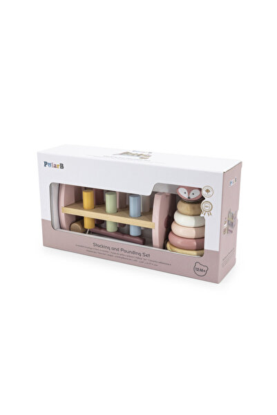 Viga Set stivuitor si mini banc cu ciocan, Vulpe, PolarB Viga