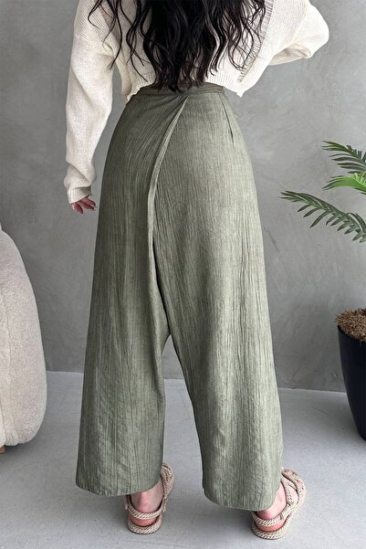 LB Laluna Butik Kadın Yüksek Bel Bağlamalı Şalvar Pantolon
