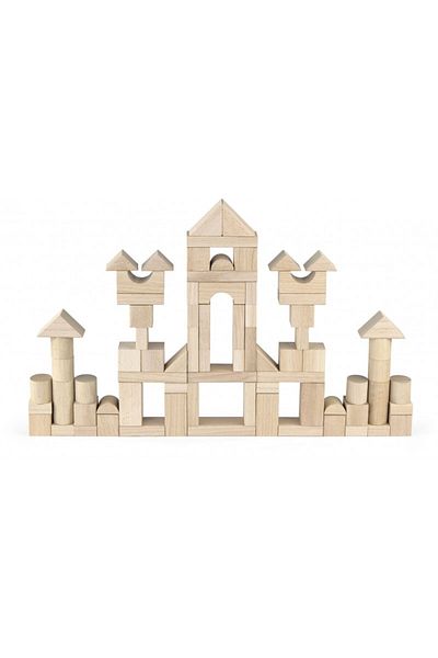 Viga Jumbo building block set, 75 pieces natural (3.5 cm), Viga