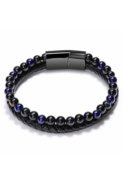 Choice سوار من الفولاذ المقاوم للصدأ من اللازورد، سوار من خرز حجر عين النمر، ...