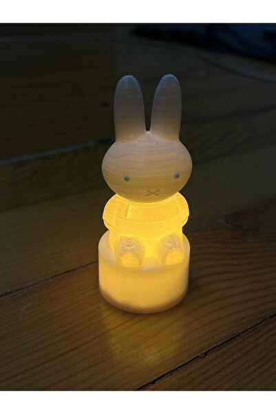 Filkorium3D Sevimli Miffy Led Mum Dekoru - Tavşan Mum Dekoru - Tavşan - Miffy...