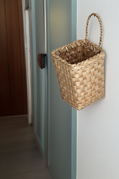 HAKİCİ Dekoratif Çok Amaçlı Doğal El Yapımı Hasır Saksı Sepet